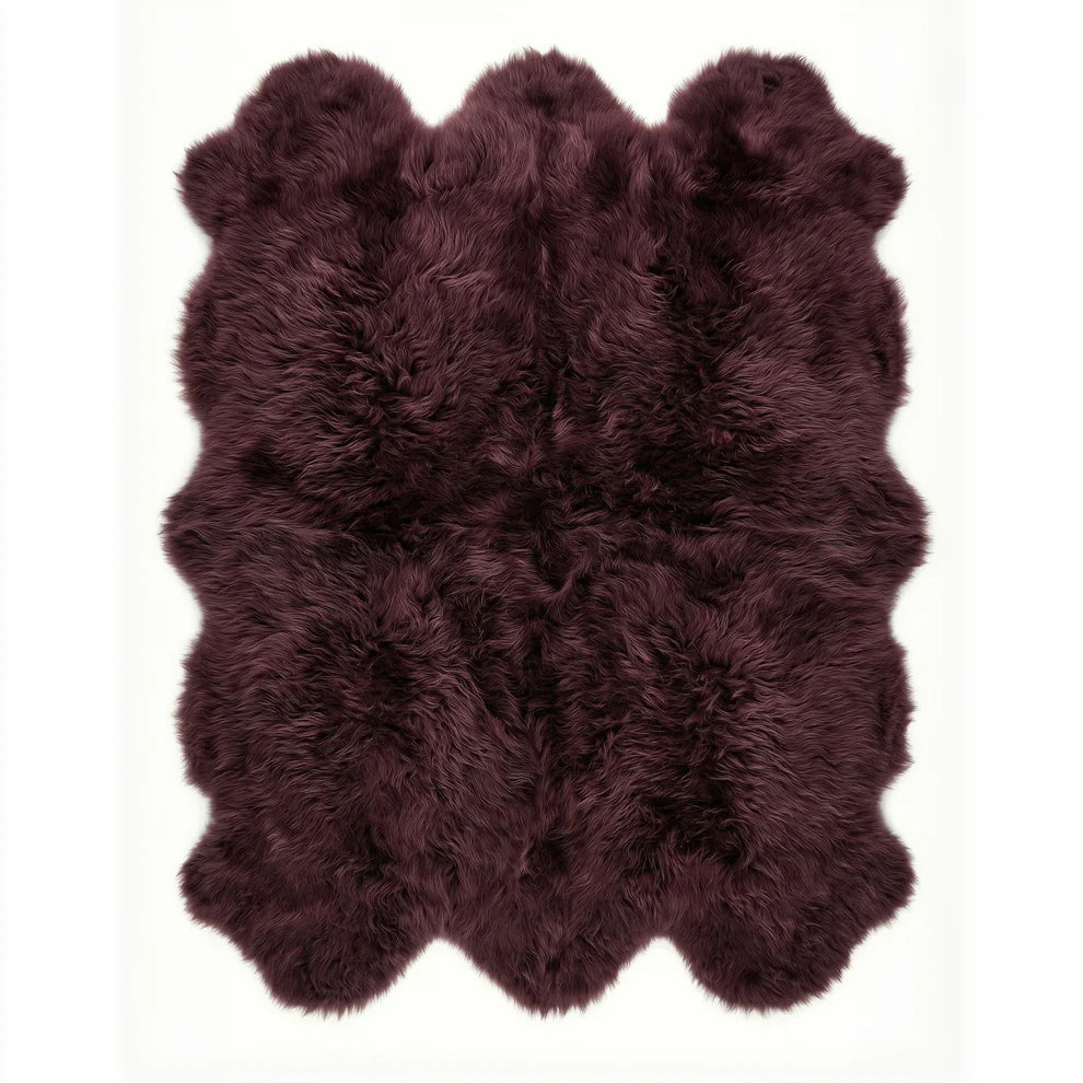 New Zealand Aubergine Sheepskin Rug & Throw