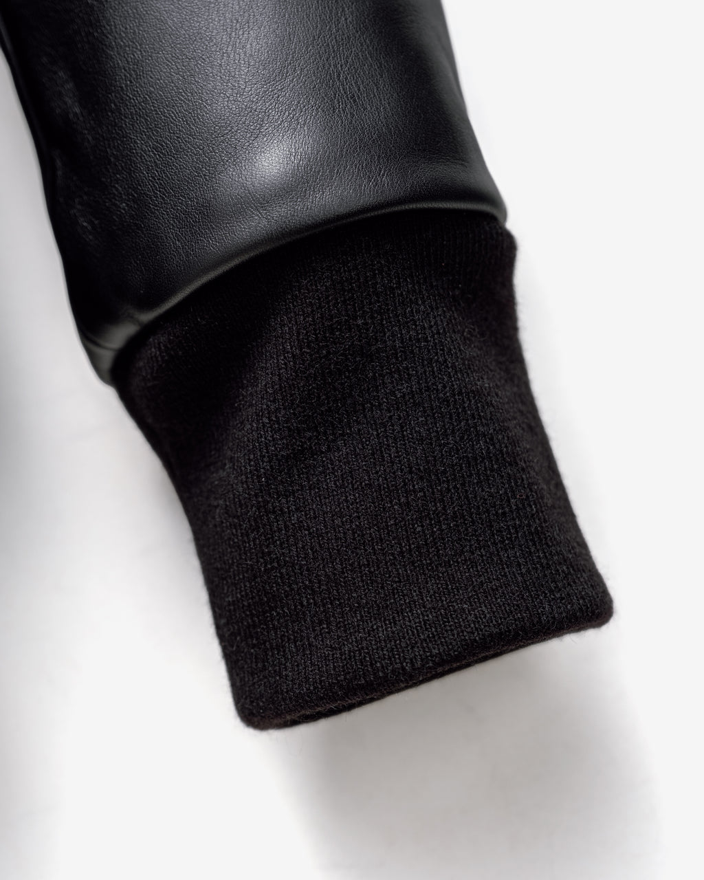 Men's Classic Black Leather Flight Jacket with Detachable Shearling Collar