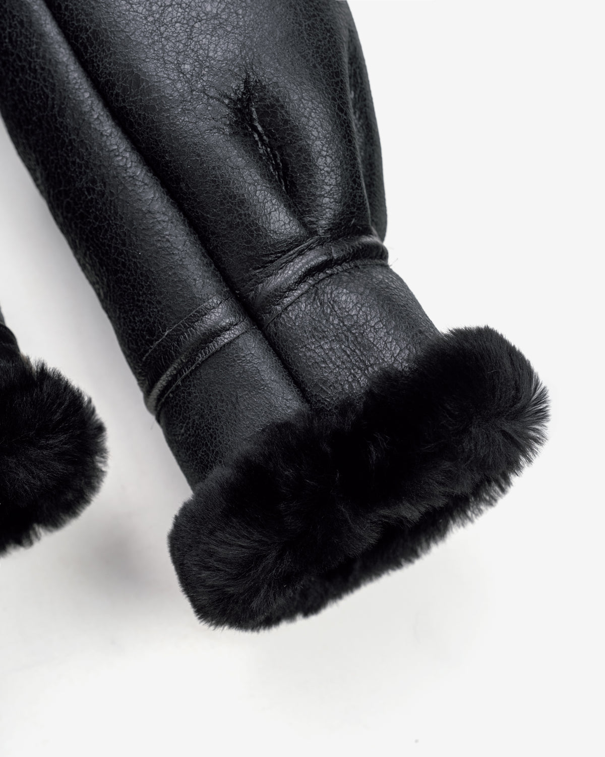 Men's Classic B-3 Black Shearling Leather Bomber Jacket