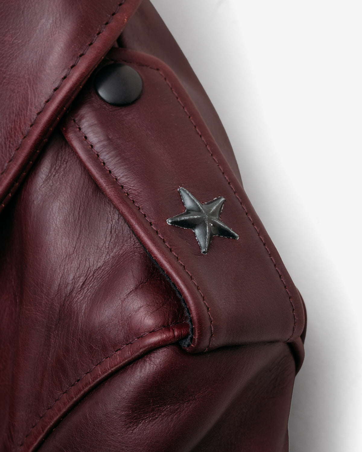 Men's Burgundy 'One Star' Leather Motorcycle Jacket