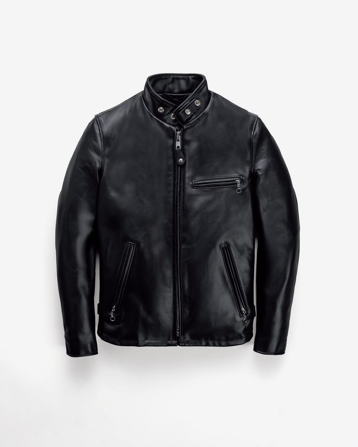 Men's Classic Black Leather Café Racer Jacket