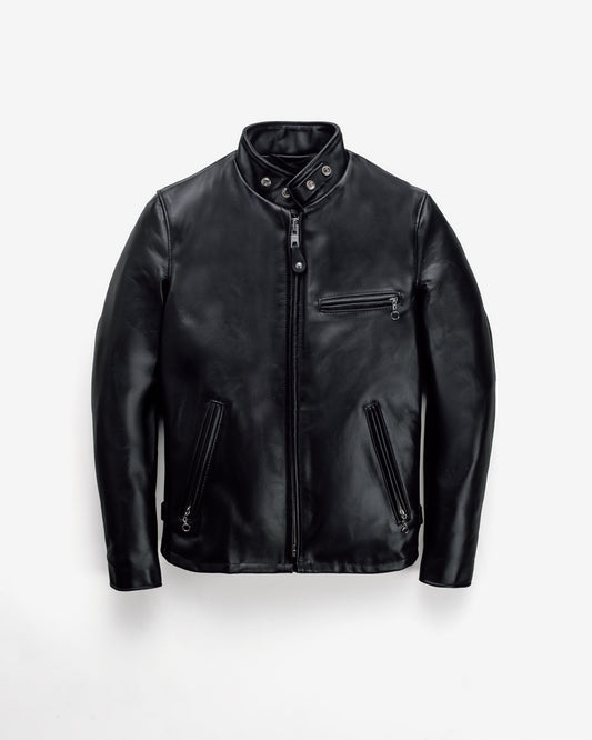 Men's Classic Black Leather Café Racer Jacket