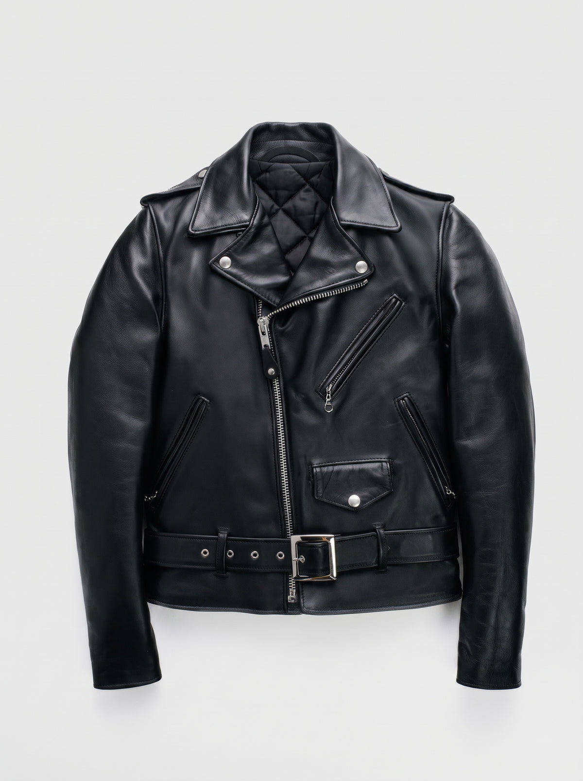 Men's Classic Black Leather 'One Star' Biker Jacket