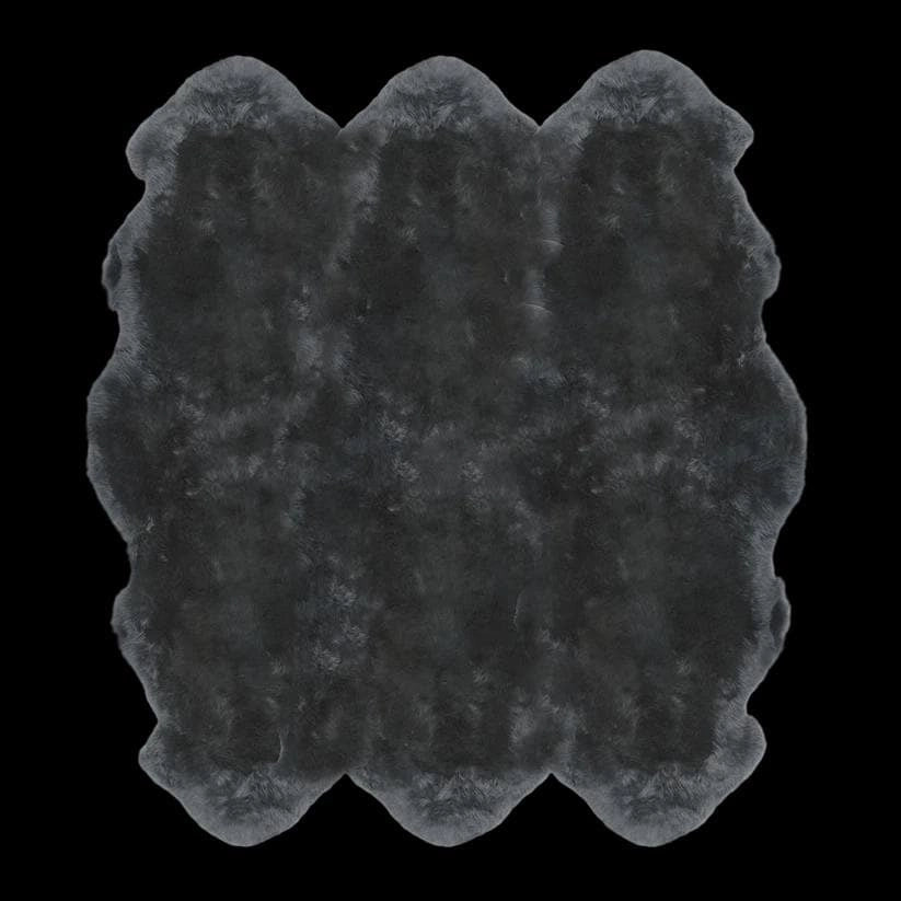 Black Sheepskin Wool Rug