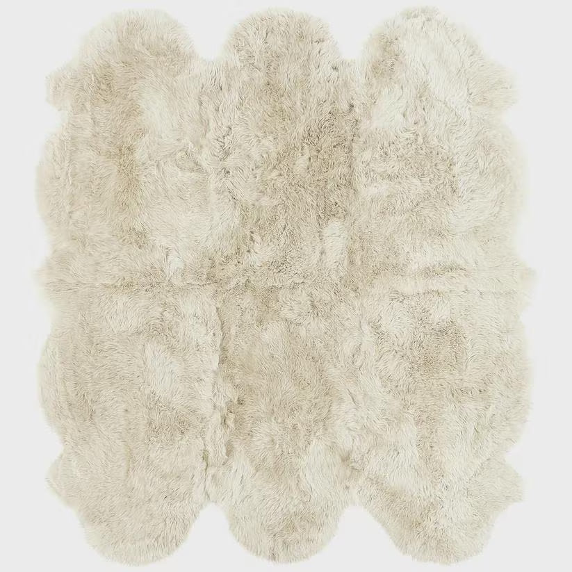 Luxurious Natural Sheepskin, Ivory