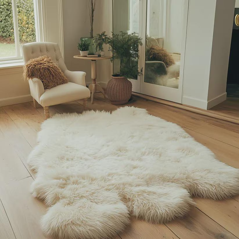 Luxurious Natural Sheepskin, Ivory