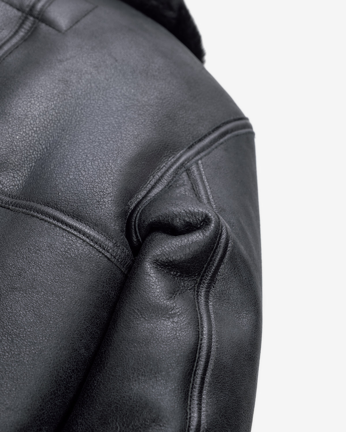 Men's Classic B-3 Black Shearling Leather Bomber Jacket