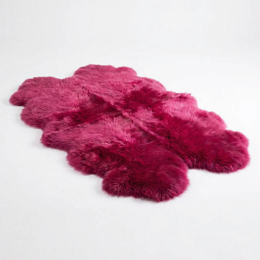 New Zealand Fuchsia Sheepskin Rug & Throw