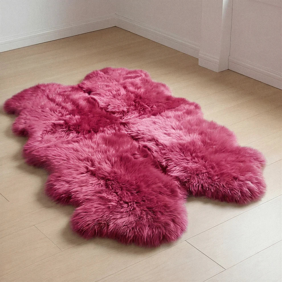 New Zealand Fuchsia Sheepskin Rug & Throw