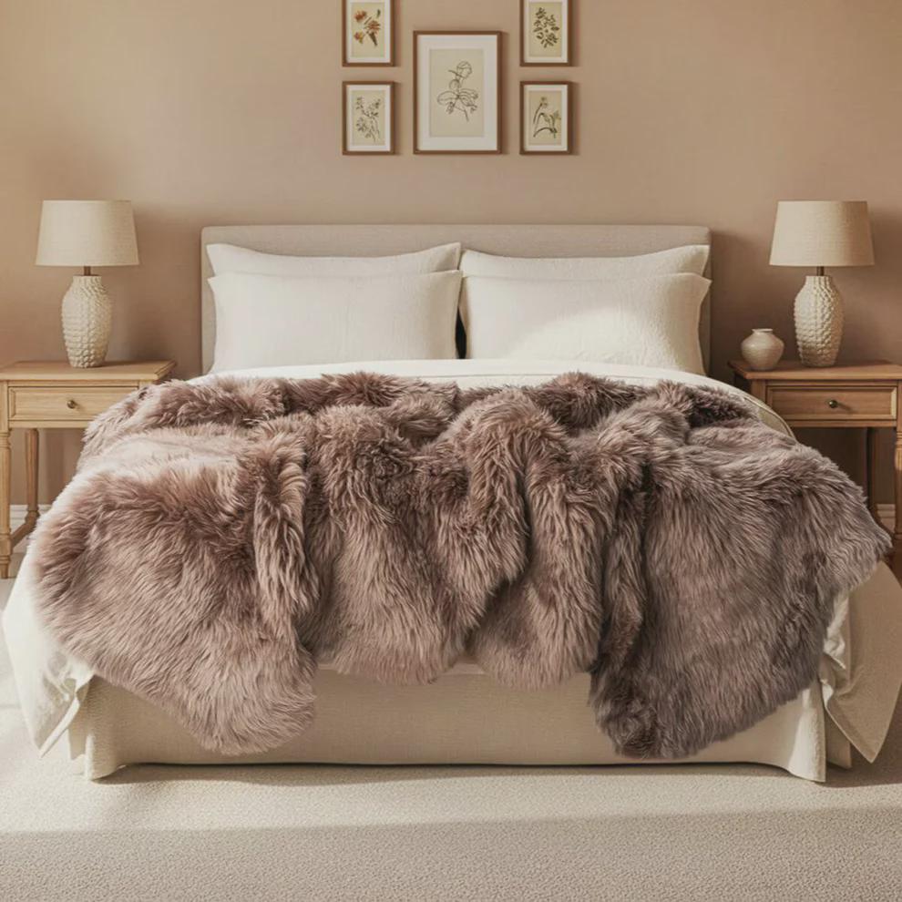 Natural Brown Sheepskin Rug
